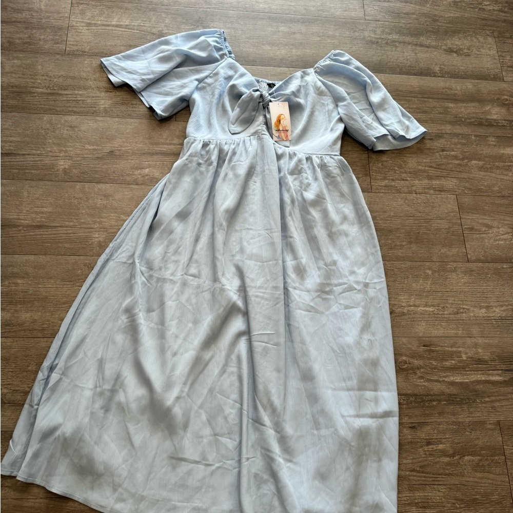 SOLD🤍FINAL Sale 🤍pretty GARDEN casual short sleeve neck ruffle flowy dress 🌷 - Picture 13 of 16